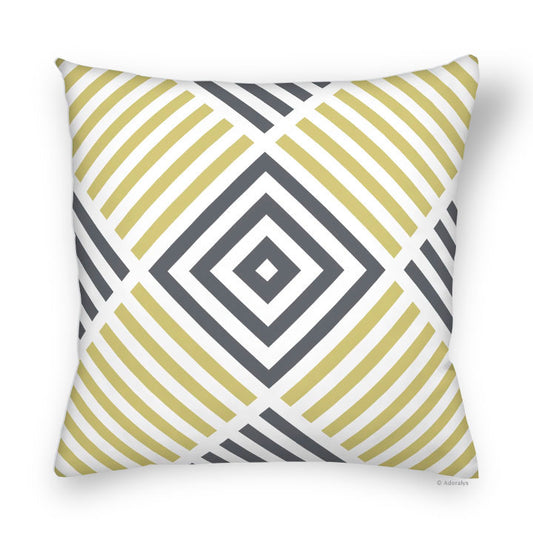 Cushion Cover | Multi-Square - Yellow and Grey