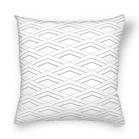Cushion Cover | Triple Diamond - White and Grey