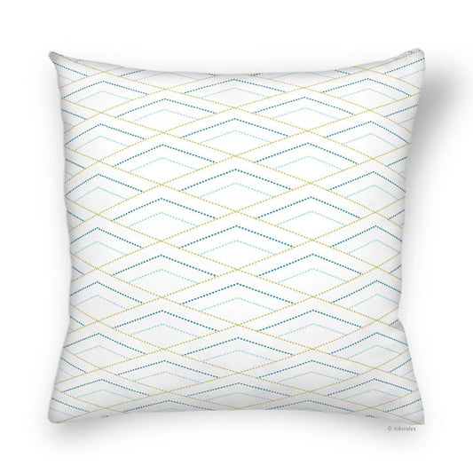 Cushion cover | Triple diamond - White and yellow