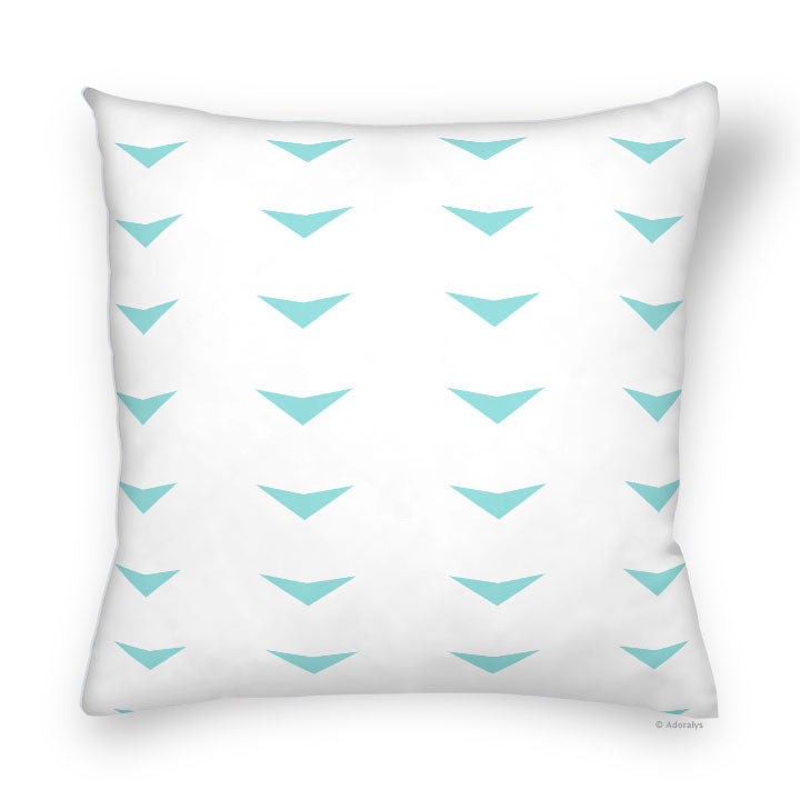 Cushion Cover | Arrowheads - White and Turquoise
