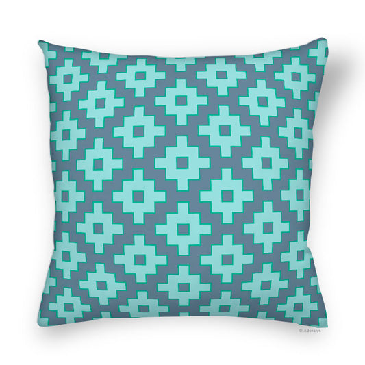 Housse de coussin | Motif pixel - Turquoise