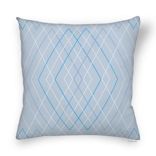 Cushion cover | Multi-diamond - Grey and blue