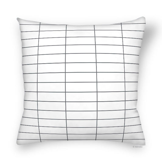 Cushion Cover | Rectangular Grid - White and Grey