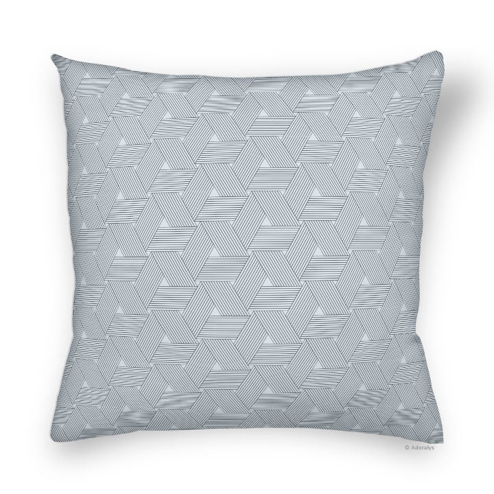 Housse de coussin | Lignes triangulées - Grise