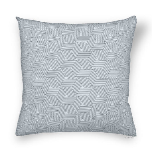 Housse de coussin | Lignes triangulées - Grise