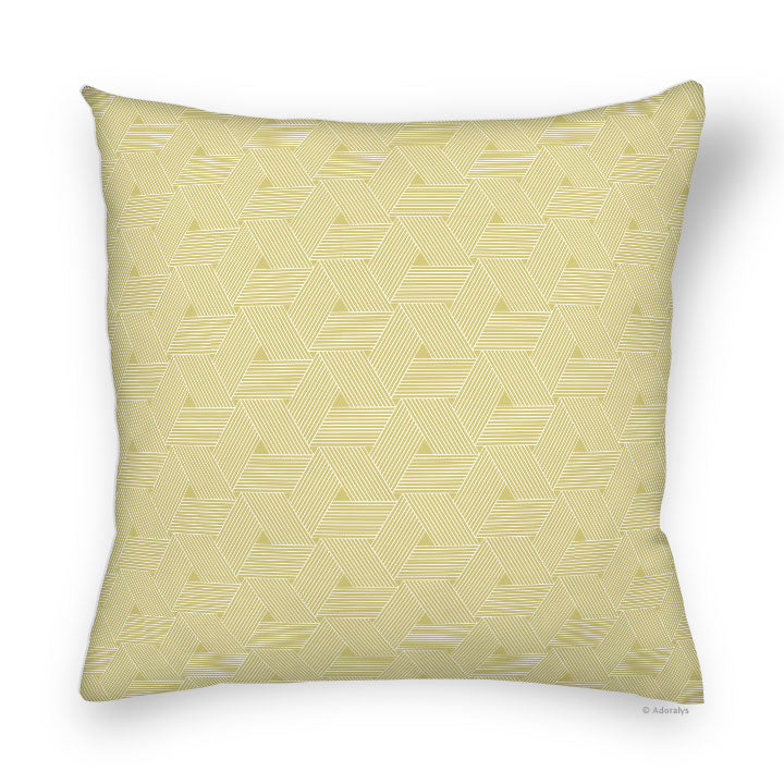 Housse de coussin | Lignes triangulées - Jaune
