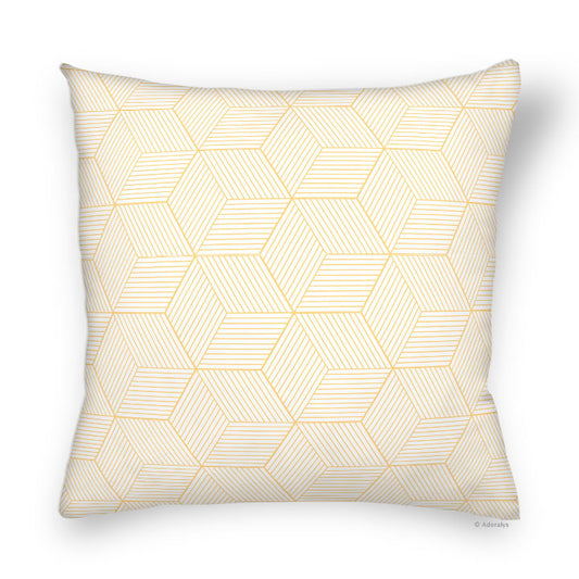 Housse de coussin | Lignes cubiques - Jaune