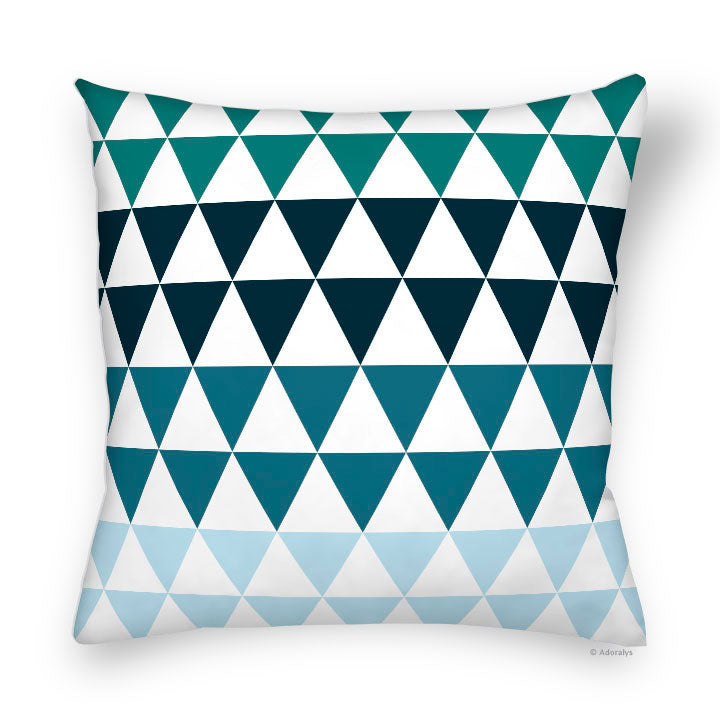 Housse de coussin | Motif petits triangles - Verte