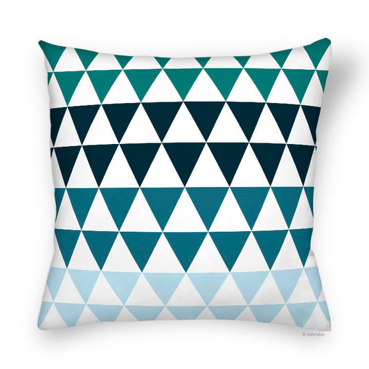 Housse de coussin | Motif petits triangles - Verte