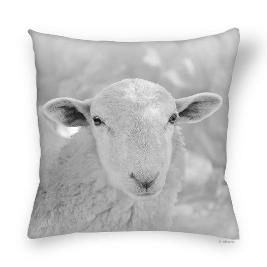 Cushion cover | Lambskin - Black and white
