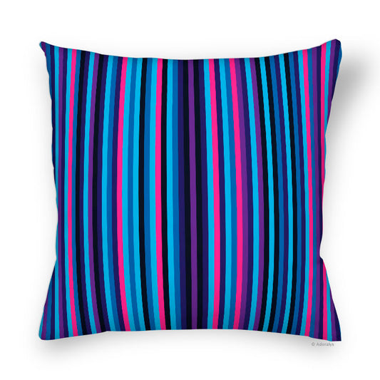 Housse de coussin | Micro lignes verticales - Bleue