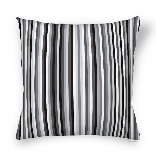 Housse de coussin | Micro lignes verticales - Grise